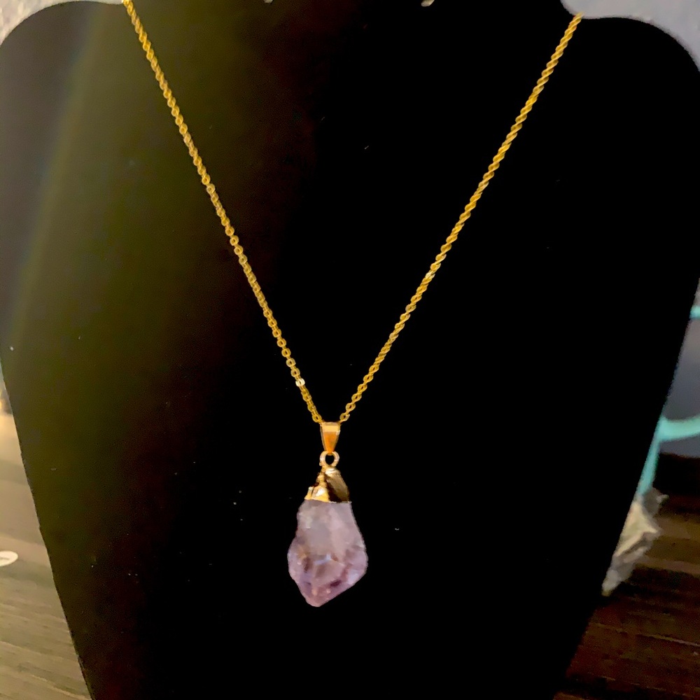 Raw amethyst necklace - Picture 4 of 6